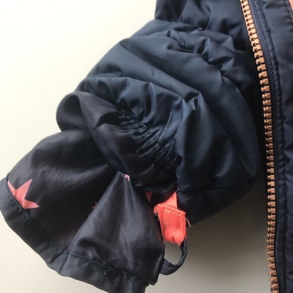OSKKOSH Girl puffer & detachable inner reversible jacket, navy, pink Girls 4-5 - Picture 14 of 16